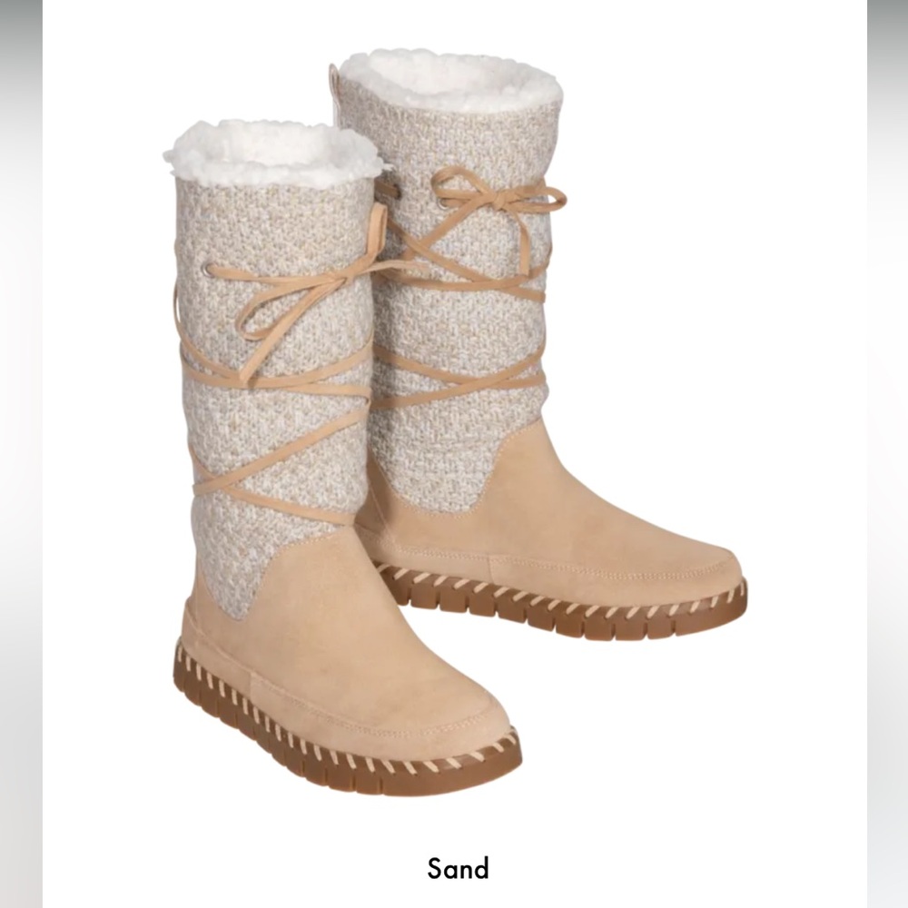 🔥NIB‼️ Stay Warm & Cozy in MUK LUKS Flexi New York Boots - Sand Color - size 7.5 - Picture 4 of 5